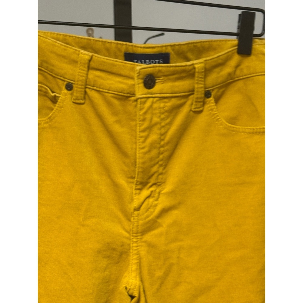 Talbots Corduroy Pants High-Waist Straight-Leg 6P Mustard YellowExcellent - Picture 2 of 6